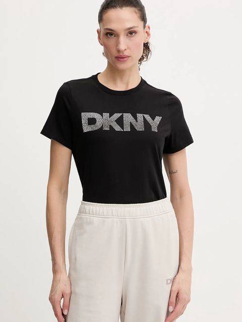 Dkny t-shirt bawełniany damski kolor czarny DP6T1557 - zdjęcie produktu nr 1