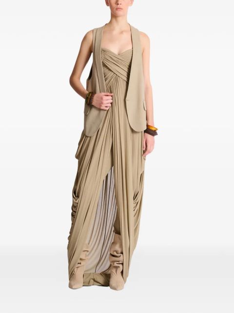 Balmain asymmetrical gabardine gilet - Neutrals - zdjęcie produktu nr 2