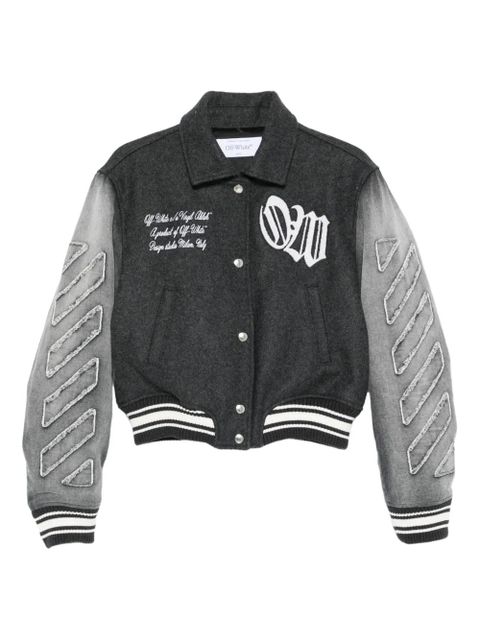 Off-White varsity-style bomber jacket - Black - zdjęcie produktu nr 1