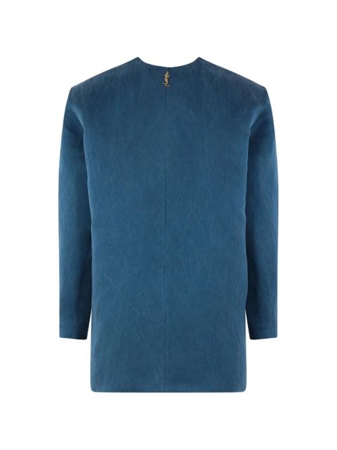 Saint Laurent logo-detail mini dress - Blue - zdjęcie produktu nr 2