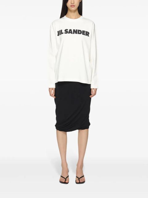 Jil Sander draped-detailed midi skirt - Black - zdjęcie produktu nr 2