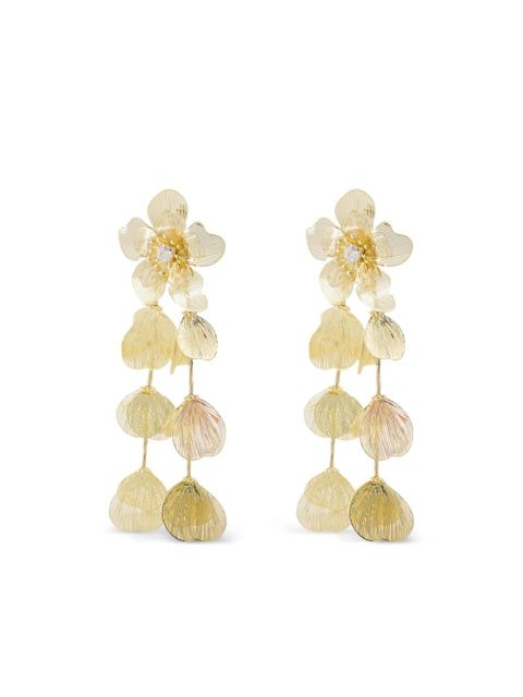 Self-Portrait flower-shaped earrings - Gold