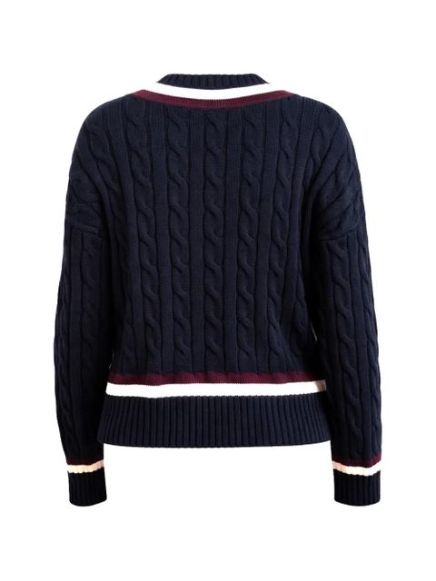 Lauren Ralph Lauren cable-knit V-neck sweater - Blue - zdjęcie produktu nr 2