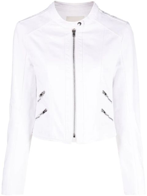 ISABEL MARANT Leys band-collar denim jacket - White - zdjęcie produktu nr 1
