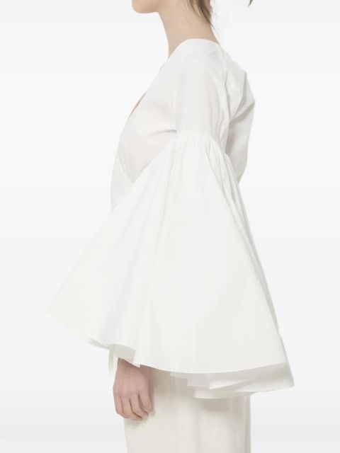 Jacquemus Paysan ruffled wrap top - White