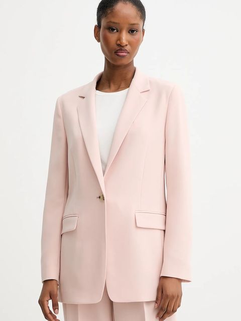 BOSS marynarka kolor beżowy jednorzędowa gładka - zdjęcie produktu nr 1