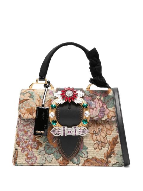 Miu Miu floral embellished shoulder bag - Neutrals - zdjęcie produktu nr 1