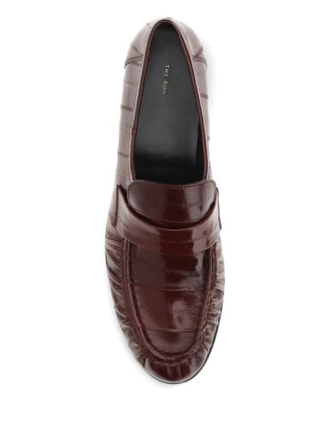 The Row Soft penny leather loafers - Brown
