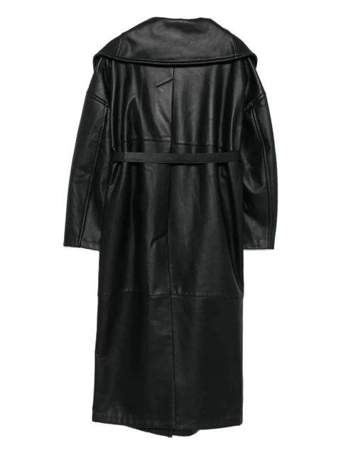 Sportmax belted leather coat - Black