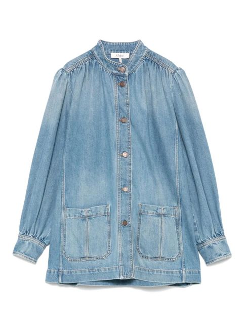 Chloé gathered denim jacket - Blue - zdjęcie produktu nr 1