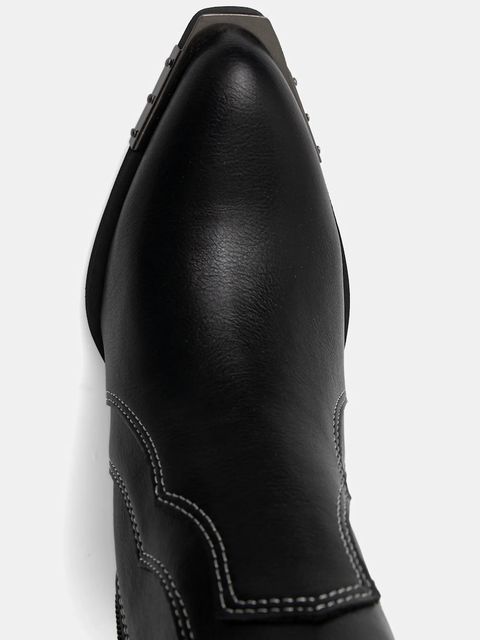 Buffalo kowbojki West Bootie Buckle damskie kolor czarny na słupku 1221052-BLK