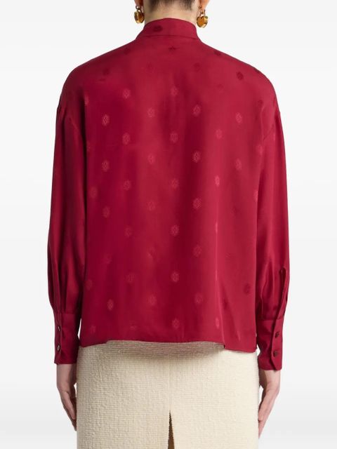 ETRO jacquard tie-neck blouse - Red