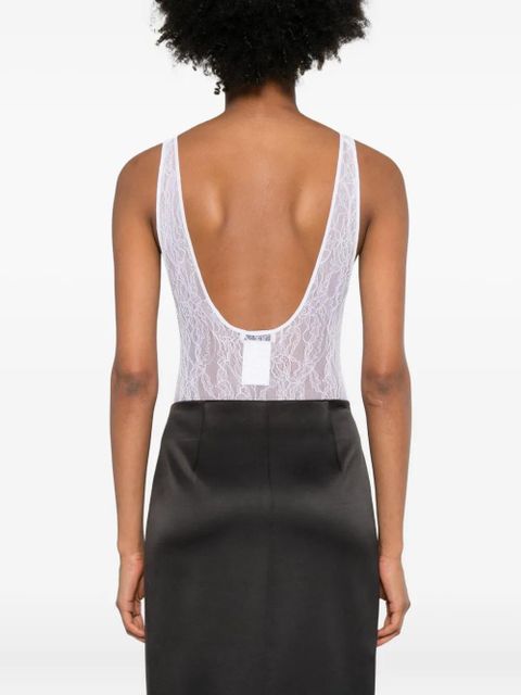 WARDROBE.NYC lace-paneled bodysuit - White