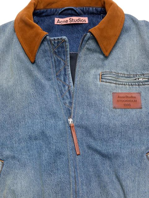 Acne Studios logo-patch bomber jacket - Blue