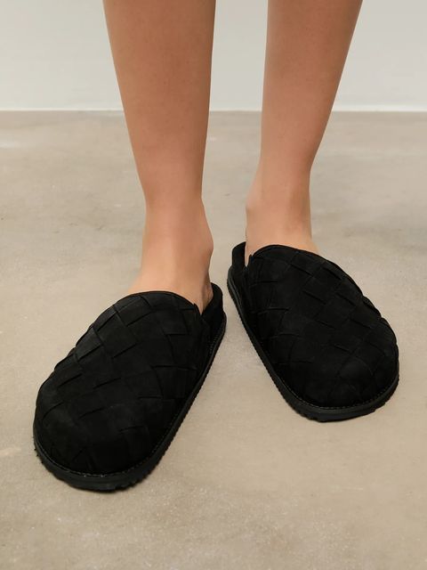 Answear.LAB kapcie zamszowe kolor czarny