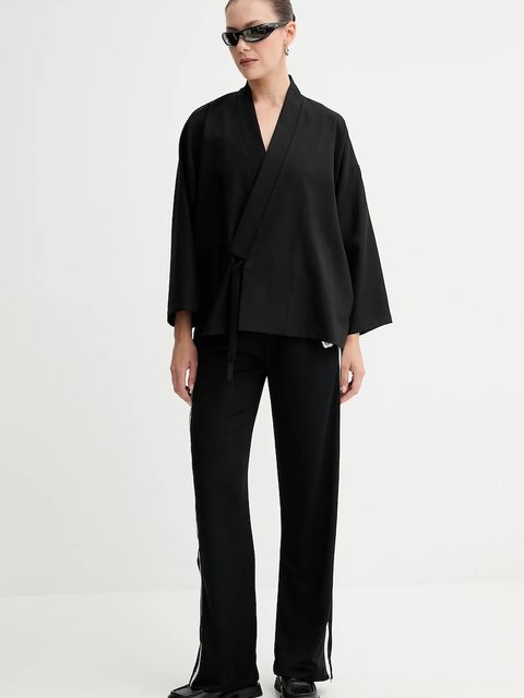 Kenzo spodnie dresowe kolor czarny z aplikacją FF62PA5504ID