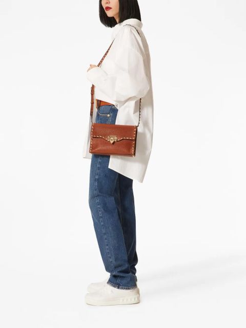 Valentino Garavani small Rockstud crossbody bag - Brown