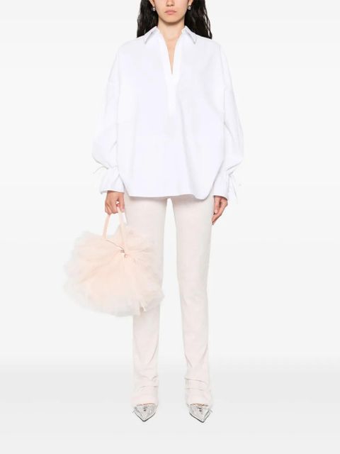 Blumarine polo-collar poplin shirt - White