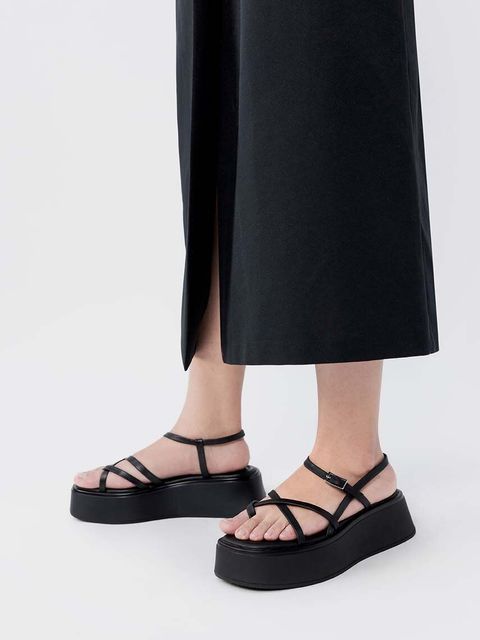 Vagabond Shoemakers sandały skórzane COURTNEY damskie kolor czarny na platformie 5334-701-92