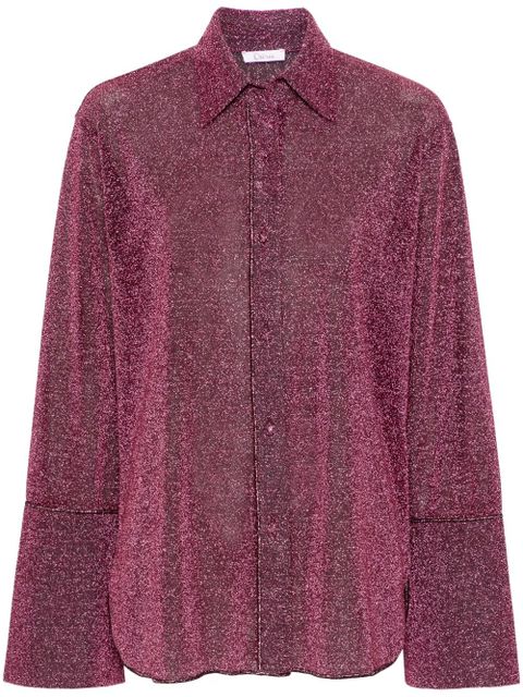 Oséree lurex wide-sleeve shirt - Pink - zdjęcie produktu nr 1