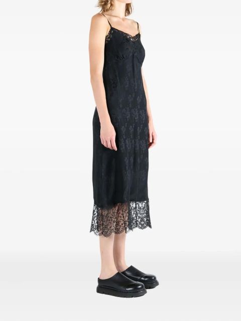 Simone Rocha floral-lace slip midi dress - Black