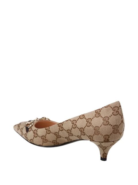 Gucci horsebit patterned point-toe pumps - Neutrals