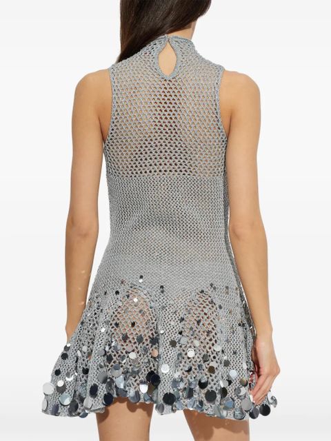 Casablanca sequin-embellished high-neck dress - Silver