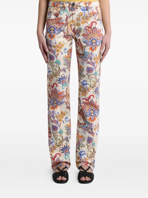 ETRO floral-print straight jeans - Neutrals