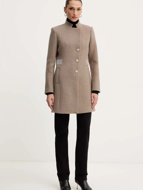 Morgan płaszcz z dodatkiem wełny kolor beżowy GUERTA - zdjęcie produktu nr 2