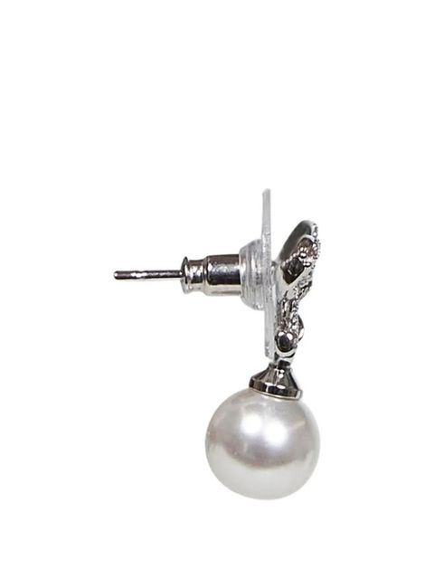 Self-Portrait bow crystal earrings - Silver - zdjęcie produktu nr 2