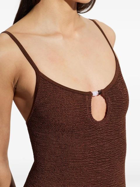 Hunza G Mia beaded crinkle swimsuit - Brown - zdjęcie produktu nr 2