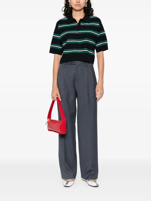 SANDRO striped straight-leg trousers - Blue