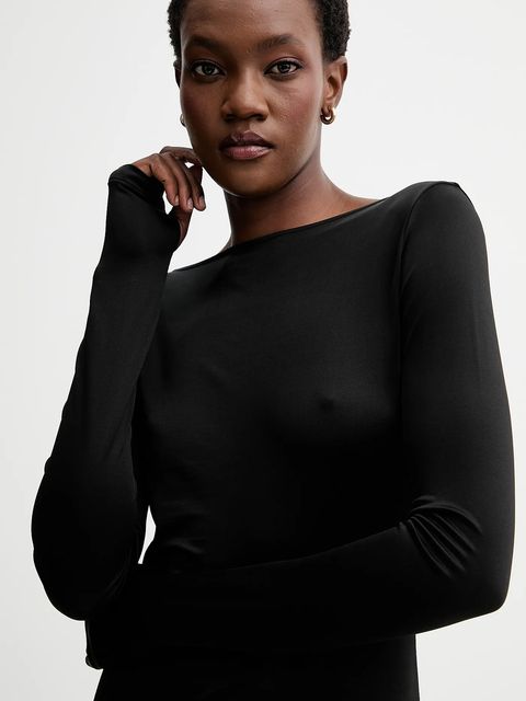 Filippa K sukienka kolor czarny maxi dopasowana 31740