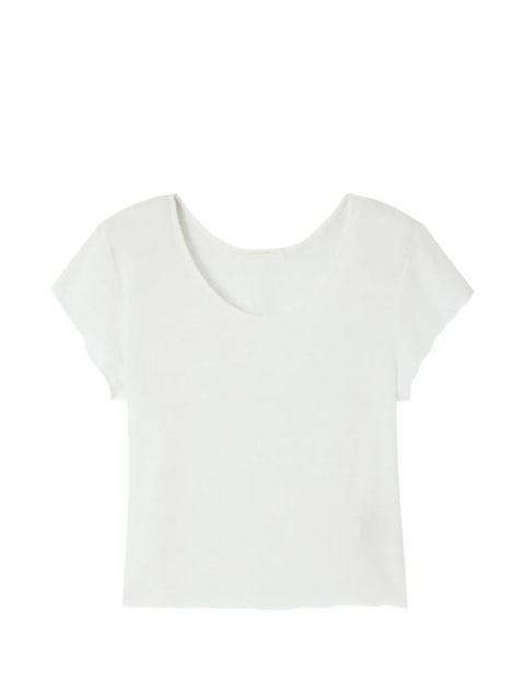 American Vintage Dualy round-neck short-sleeve linen T-shirt - White - zdjęcie produktu nr 1