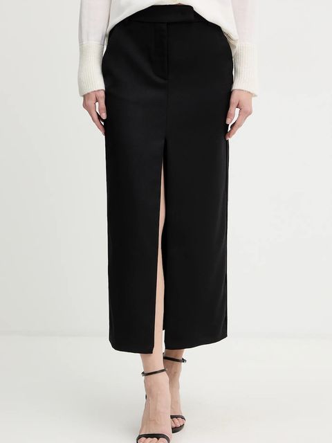 Pinko spódnica z dodatkiem wełny kolor czarny midi ołówkowa 106134 A30C - zdjęcie produktu nr 1