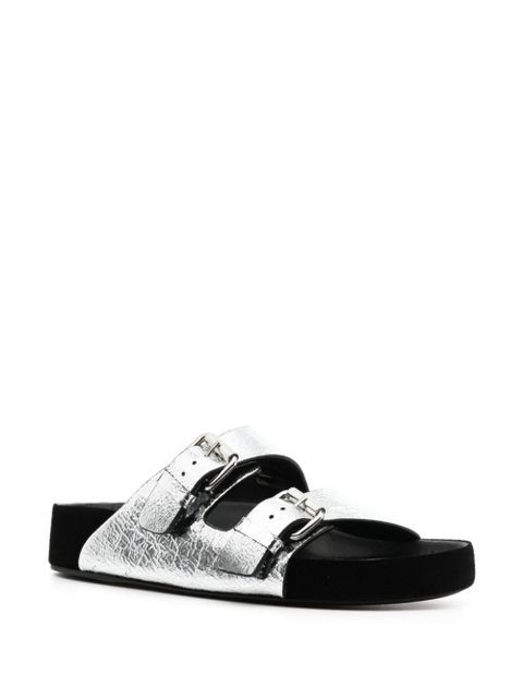 MARANT ÉTOILE Lennyo leather slides - Silver