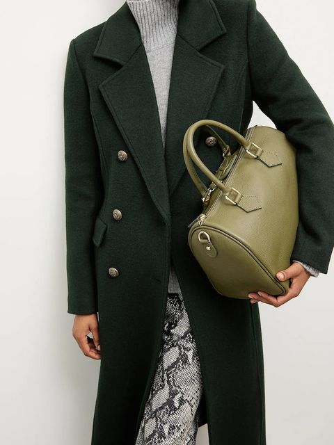 Answear.LAB płaszcz wełniany kolor zielony przejściowy dwurzędowy - zdjęcie produktu nr 1