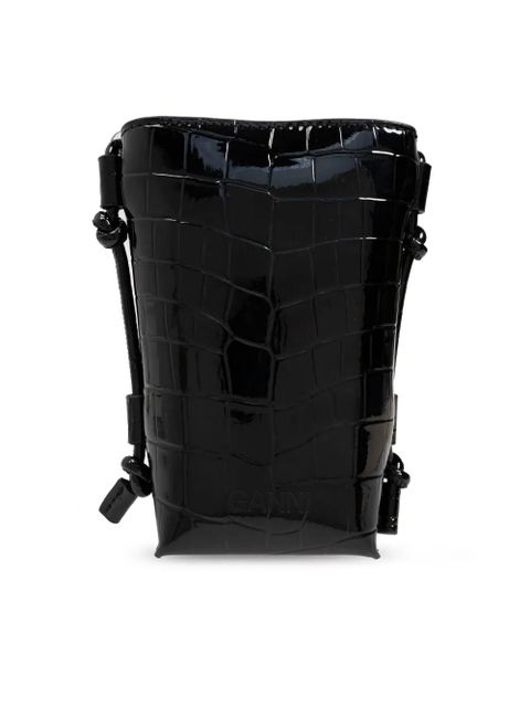 GANNI crocodile-effect cross body bag - Black - zdjęcie produktu nr 2