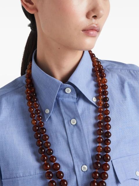 Prada long-sleeve cotton shirt - Blue