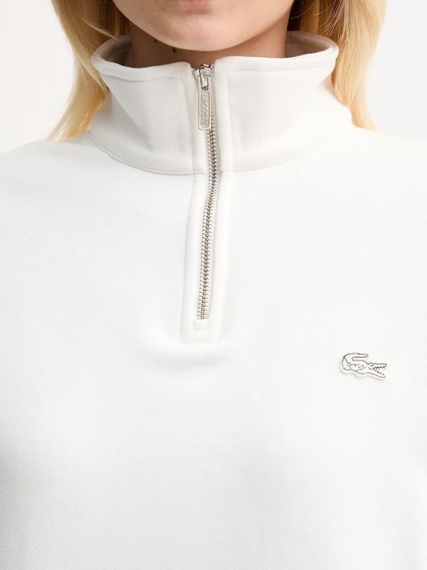 Lacoste bluza bawełniana kolor beżowy gładka SH7759