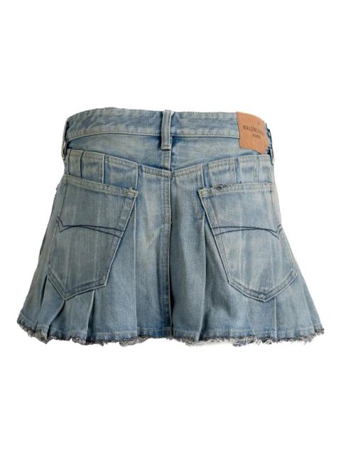 Balenciaga pleated denim mini skirt - Blue - zdjęcie produktu nr 2