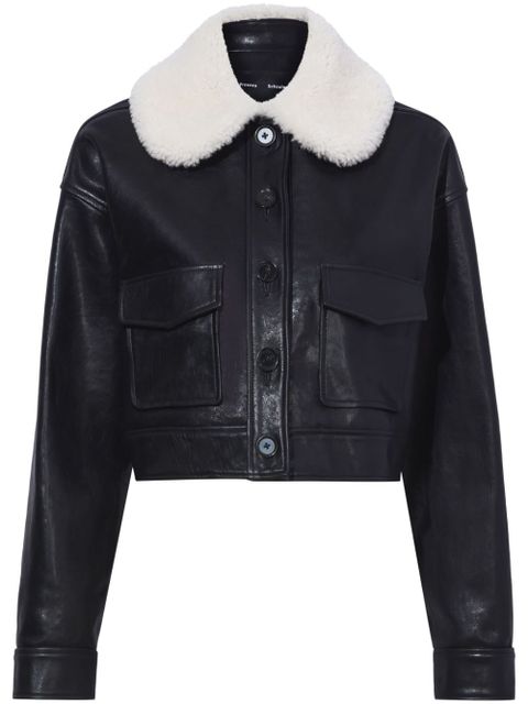 Proenza Schouler Judd shearling-collar leather jacket - Black - zdjęcie produktu nr 1