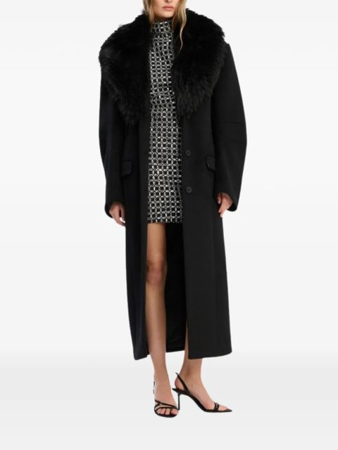ROTATE BIRGER CHRISTENSEN faux-fur-collar coat - Black - zdjęcie produktu nr 2