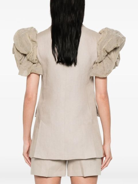 Max Mara Sabituro ruffle sleeve gilet - Neutrals