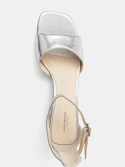 Vagabond Shoemakers sandały skórzane PIPER kolor srebrny 5921-083-79