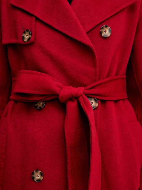 Pedro del Hierro płaszcz z dodatkiem wełny kolor czerwony 7522237