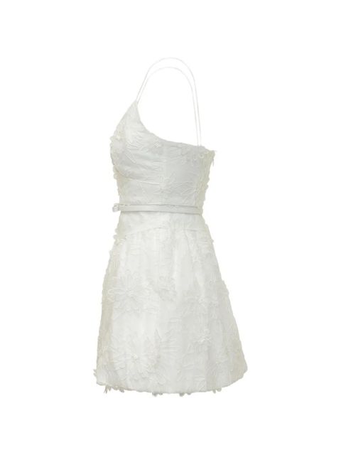 Self-Portrait floral applique mini dress - White