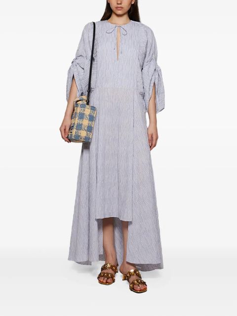 LOEWE pleated tie-neck midi dress - Blue - zdjęcie produktu nr 2