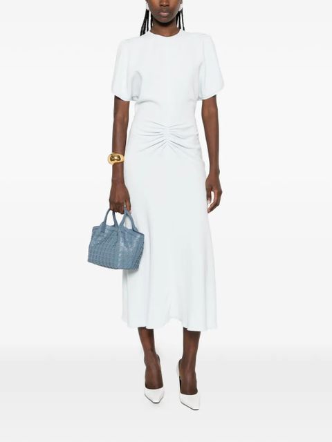 Victoria Beckham gathered-waist midi dress - Blue - zdjęcie produktu nr 1