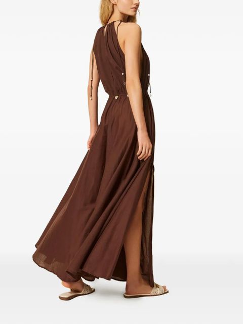 TWINSET halter slit maxi dress - Brown